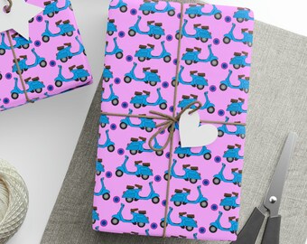 Scooter Gift Wrapping Paper Roll, Scooter Birthday Gift Wrapping Paper Roll , Scooter Lover Gift Wrapping Paper Roll, Scooter Gifts