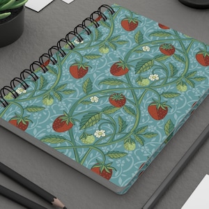 William Morris Inspired Spiral Bound Notebook, Vintage Birthday Gifts, William Morris Gifts for Her/Him, William Morris Birthday Gifts