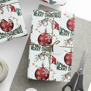 Merry Christmas Skeleton Gift Wrapping Papers, Christmas Skeleton Gift wrapping Paper Roll, Festive Skeleton Gift Wrapping Paper Roll