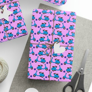 Scooter Gift Wrapping Paper Roll, Scooter Birthday Gift Wrapping Paper Roll , Scooter Lover Gift Wrapping Paper Roll, Scooter Gifts