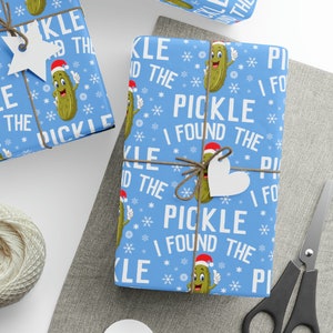 Kerstman augurk inpakpapier, augurk inpakpapier, grappige kerstman augurk cadeaupapier, grappige augurk inpakpapier
