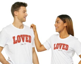 T-shirt unisexe adoré, T-shirt religieux Saint-Valentin, T-shirt John 3 16, Tee-shirt chrétien inspirant adoré, T-shirt Retro Love