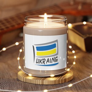 Ukraine Flag Scented Soy Candle, 9oz, Ukraine Gifts, Ukraine Inspired Gifts