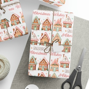 Gingerbread House Gift Wrapping Paper Roll, Christmas Gingerbread House Wrapping Paper Roll, Gingerbread House Gifts