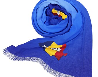 Romania Flag Light Scarf, Romania Custom Gifts Scarf, Romania Personalized Gifts