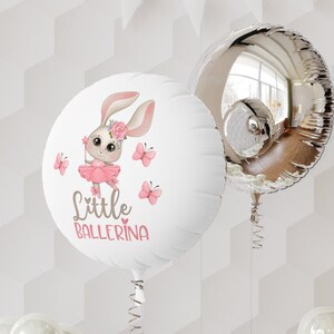 Little Bunny Ballerina Birthday Mylar Helium Balloon