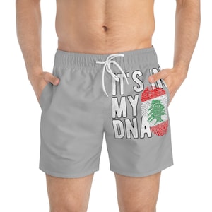 It's in My DNA Lebanon Flag Swim Trunks