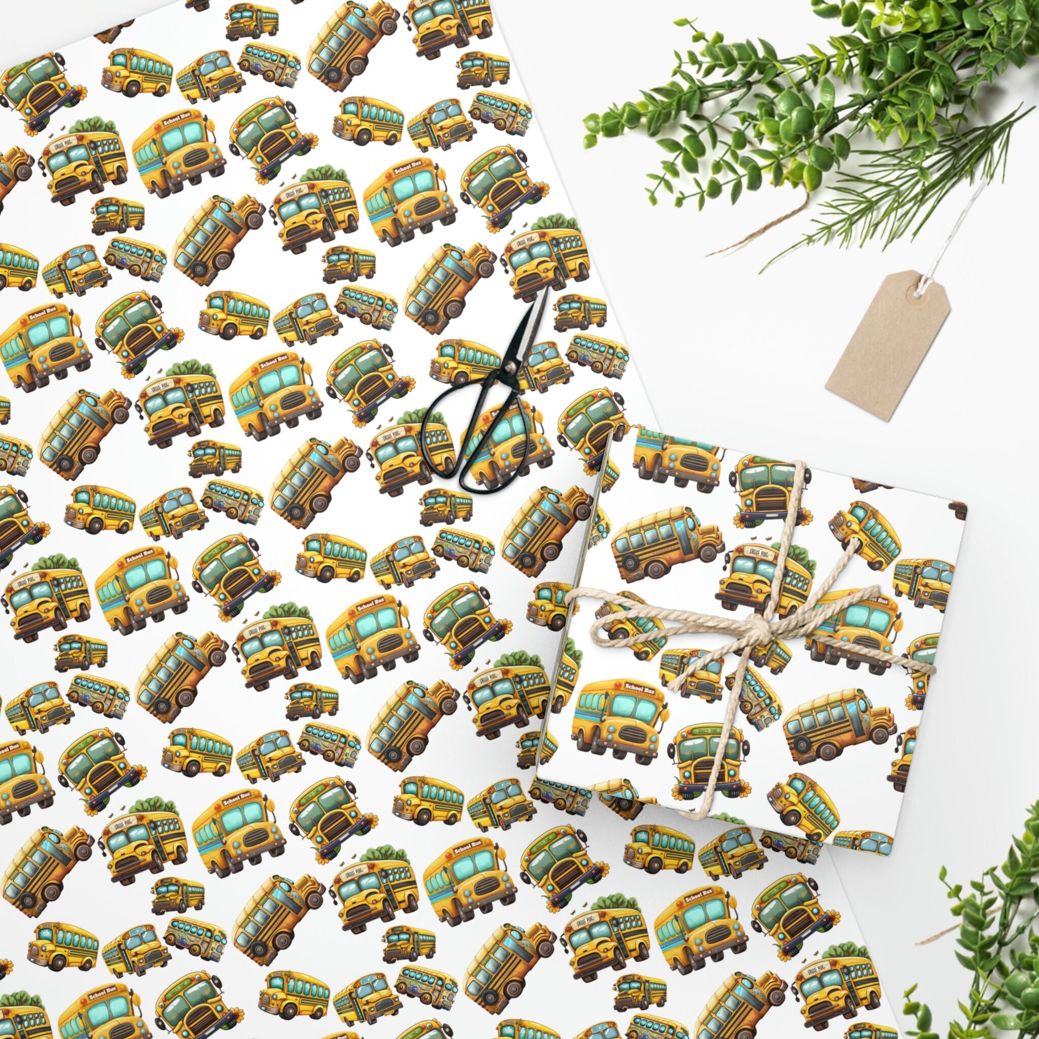 Bus Wrapping Paper School Bus Wrapping Paper School Bus - Etsy