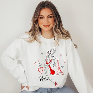 Paris Paris Unisex Heavy Blend Crewneck Sweatshirt, Love Paris Sweatshirt