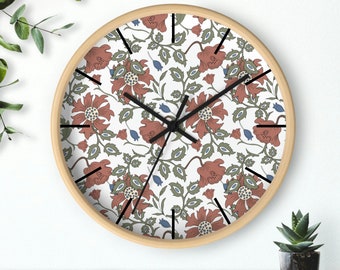 William Morris Wall Clock, Vintage William Morris Wall Clock , Vintage Clock, Old Fashioned William Morris Wall Clock