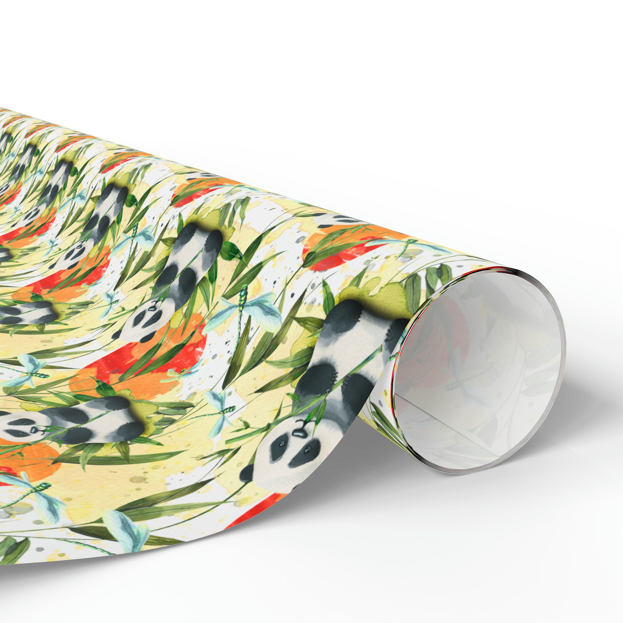 Panda Wrapping Panda Wrapping Paper, Panda and Bamboo Gift Wrapping Paper, Panda ...