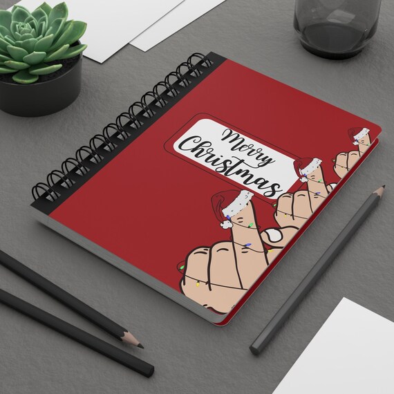 Lot De 8 Mini Carnets à Spirales Roses De Noël, Père Noël