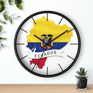 Ecuador Flagge Wanduhr, Ecuador Flagge inspiriert Wanduhr, Ecuador Geschenke Wanduhr 10 &quot;, Ecuador Inspirierte Geschenke
