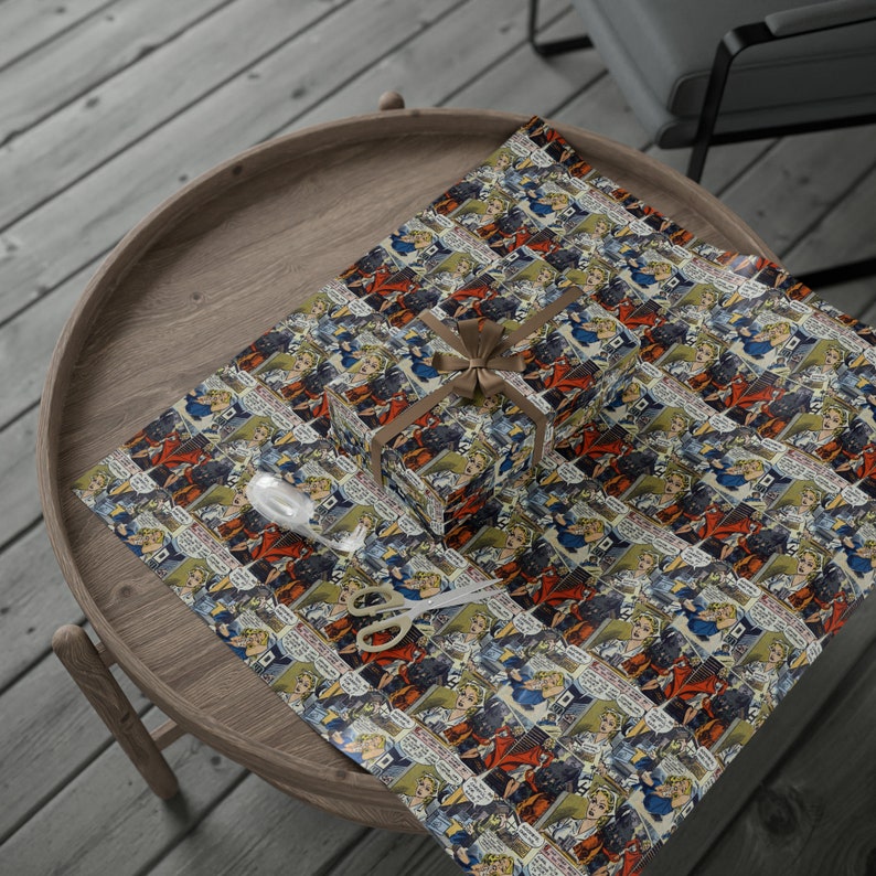 Comic Book Wrapping Paper, Vintage Comic Book Love Wrapping Paper