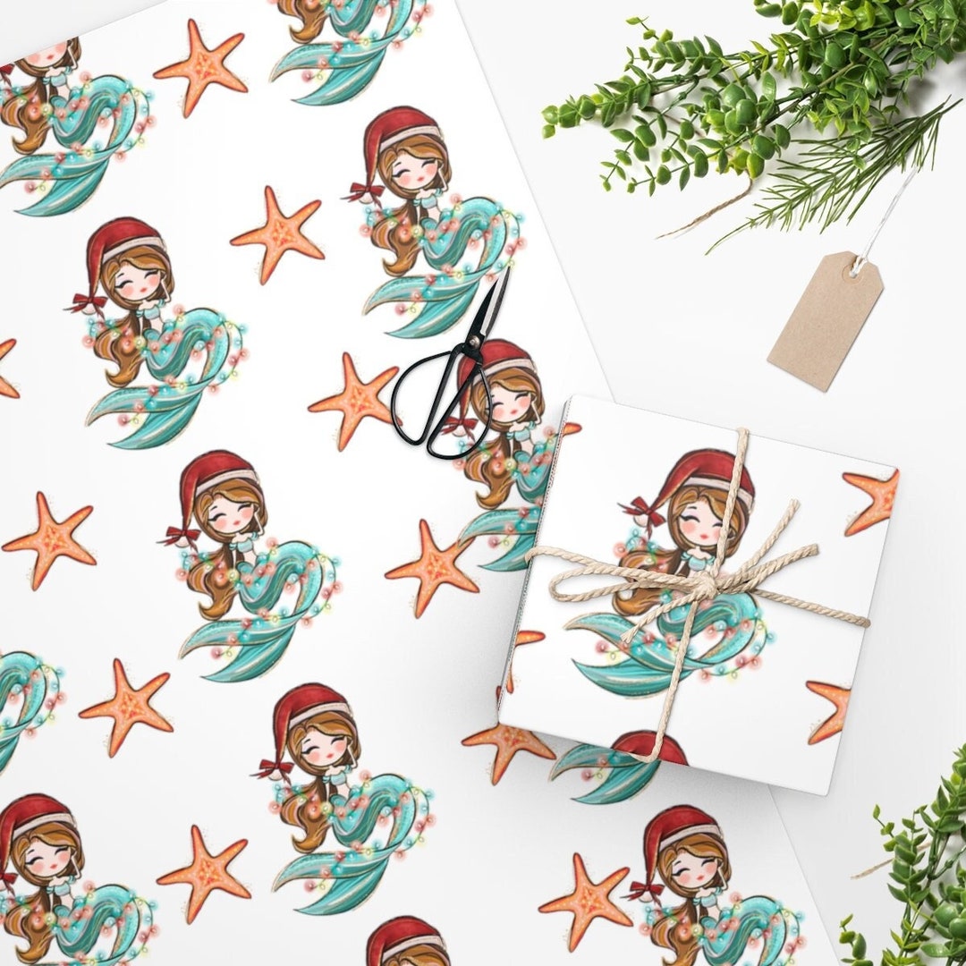 Mermaid Christmas Wrapping Paper 
