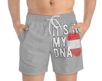 It's in My DNA Austria Flag Swim Trunks