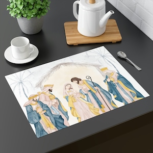 Nativity Christmas Placemat, 1pc, Christmas Nativity Placemat, Religious Christmas Placemat, Religious Nativity Christmas Placemat