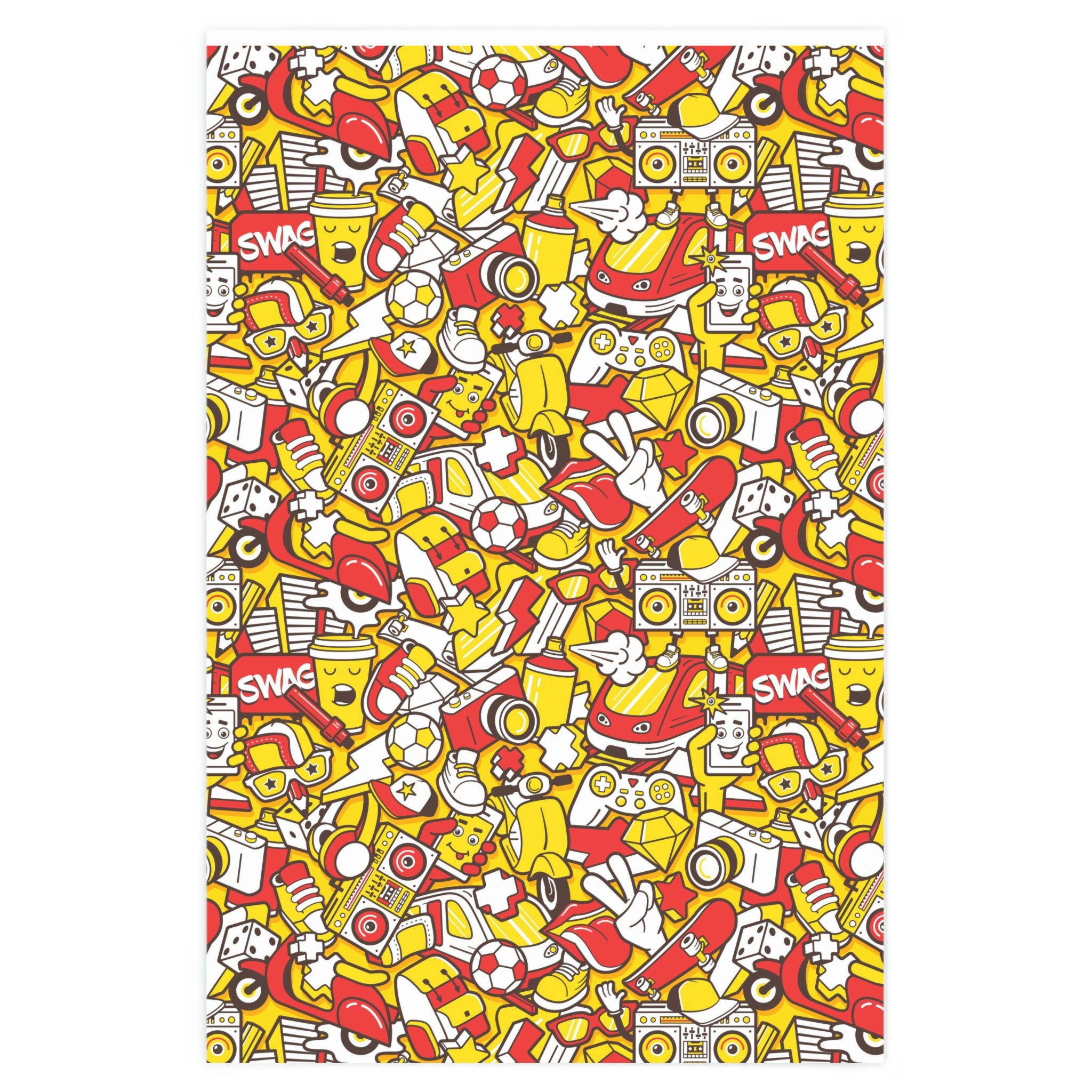 Comic Doodle Art Wrapping Paper 90's Pop Art Wrapping Etsy
