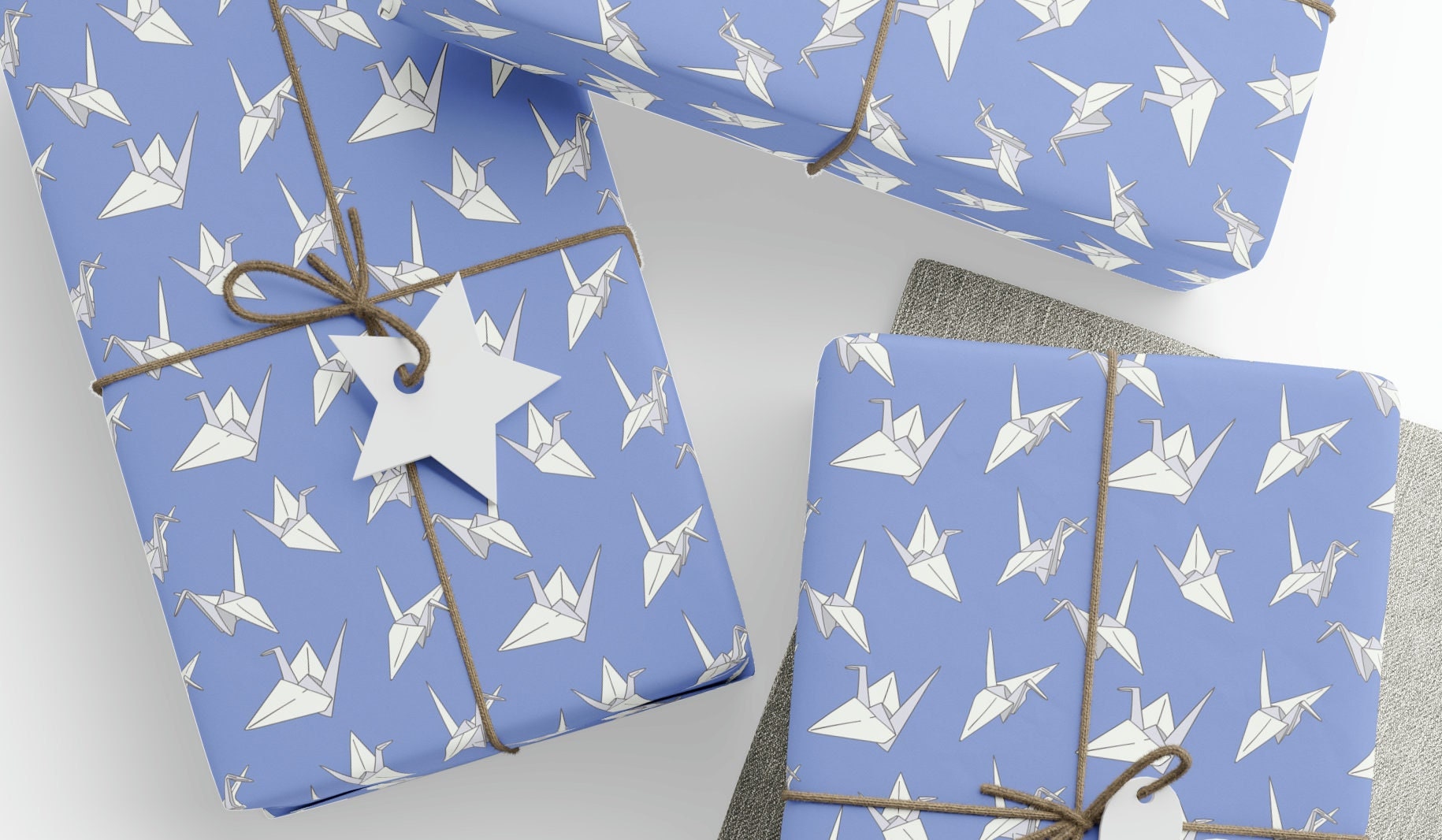 Origata Origami Gift Wrapping Paper, Origami Blue Wrapping Paper, Origami Kids ...
