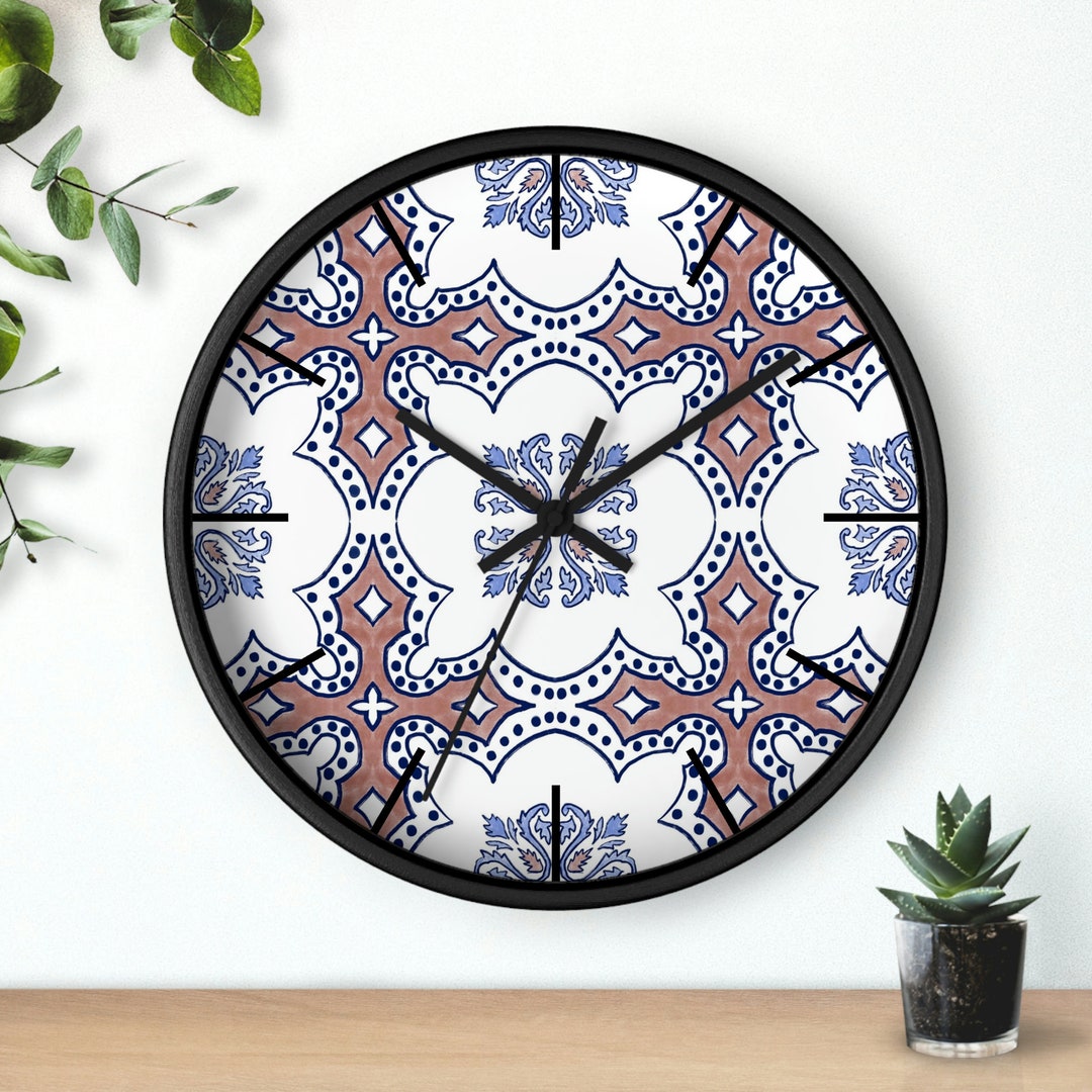 Portugal Tiles Wall Clock, Portuguese Tile Wall Clock, Portuguese Style