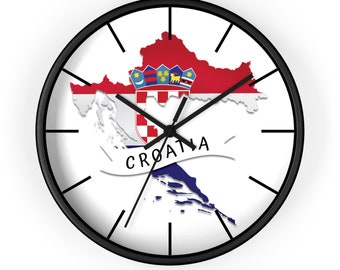 Reloj de pared con bandera de Croacia, reloj de pared inspirado en la  bandera de Croacia, reloj de pared de regalos de Croacia de 10