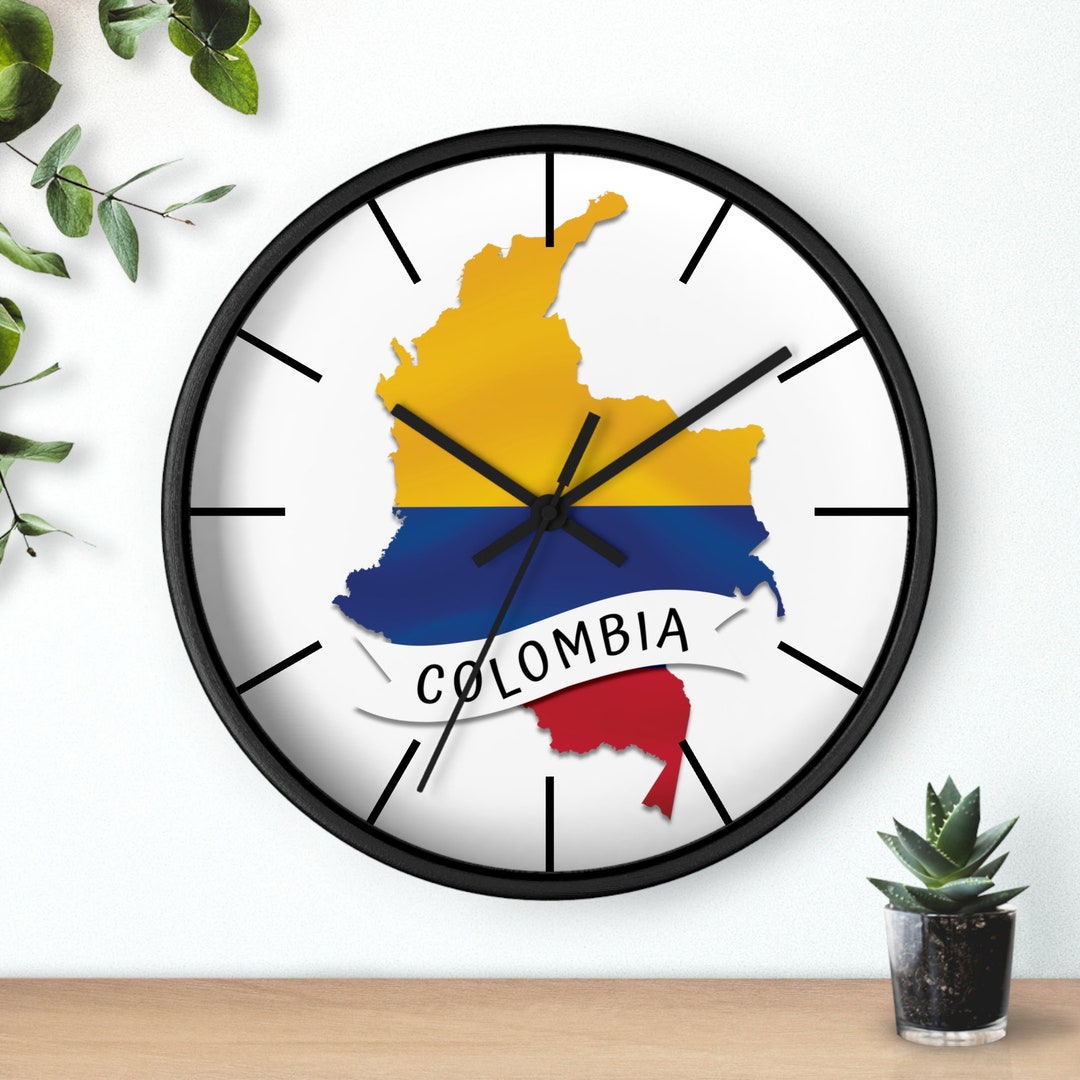 Reloj de pared de la bandera de Colombia, reloj de pared inspirado
