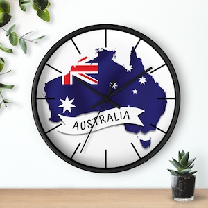 Australia Flag Wall Clock, Australia Inspired Gifts, Australia Minimalistic Clock