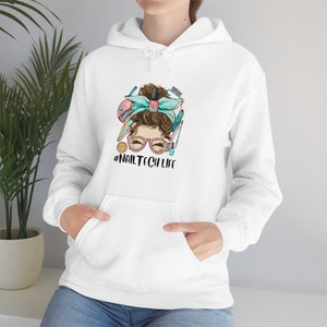 Nailtech Life Messy Bun Unisex Heavy Blend Hooded Sweatshirt