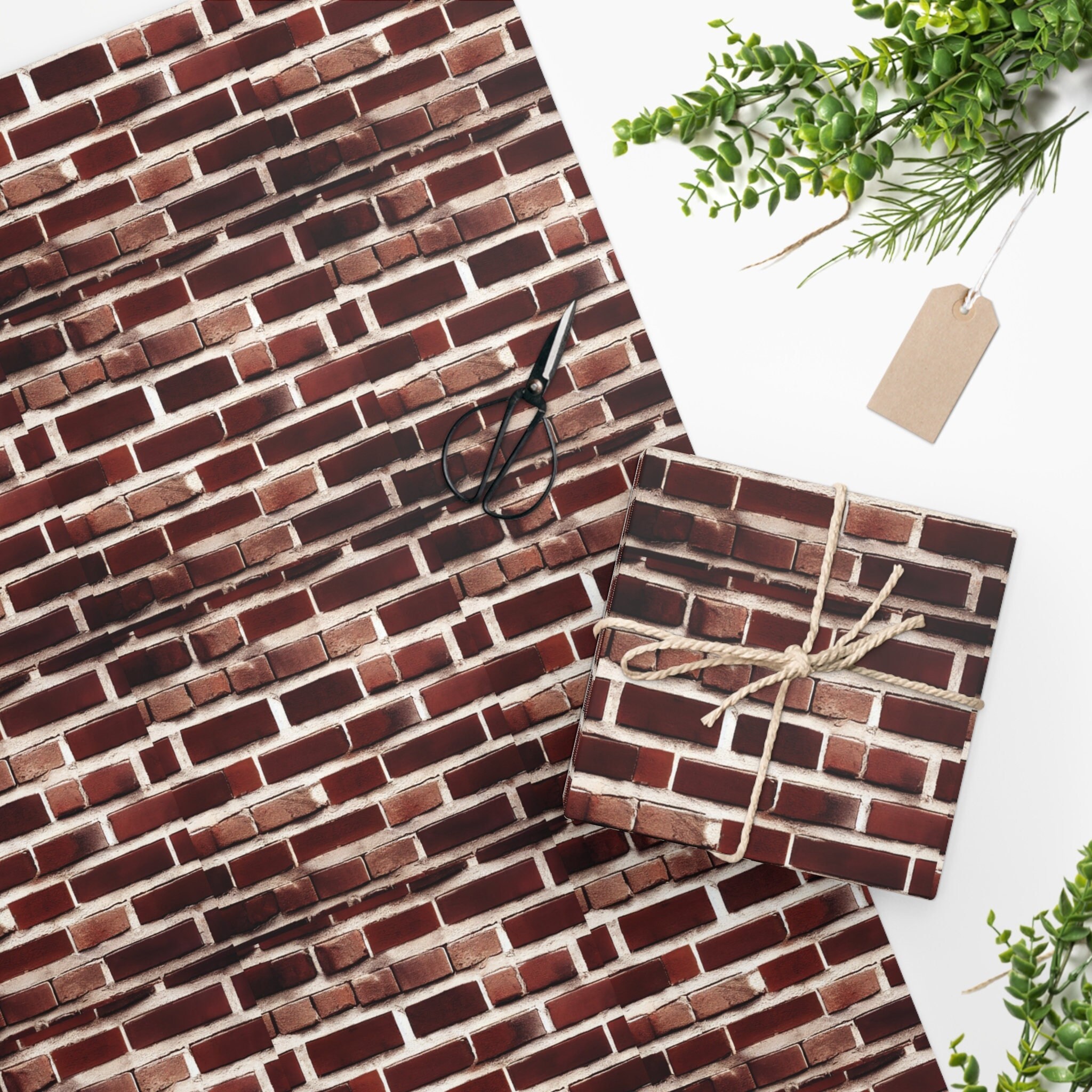 Brick Wrapping Paper, Bricks Wrapping Paper, Brick Wall Birthday