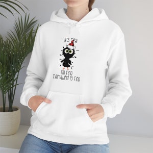 It&#39;s Fine I&#39;m Fine Everything is Fine Christmas Unisex Heavy Blend Hooded Sweatshirt