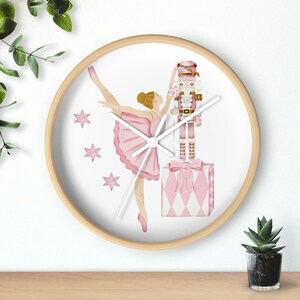 Ballerina Nutcracker Wall Clock 10&quot;, Christmas Nutcracker Ballerina Wall Clock, Nutcracker Gift Christmas Wall Clock