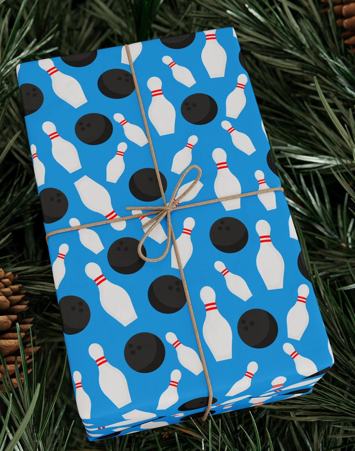 Bowling Wrapping Paper, Bowling Birthday Gift Wrapping Paper, Bowling