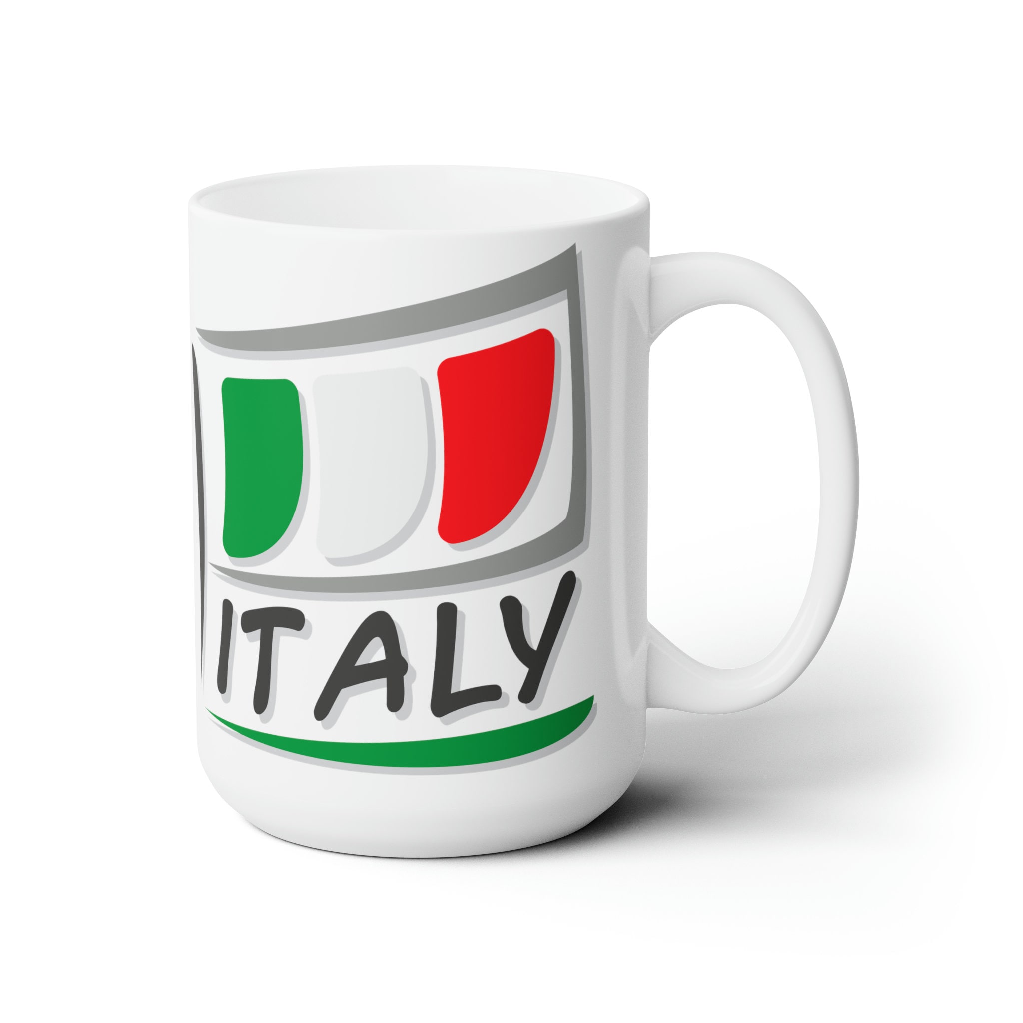 イタリア国旗セラミックマグ、15オンス、イタリアギフト、イタリア旅行
