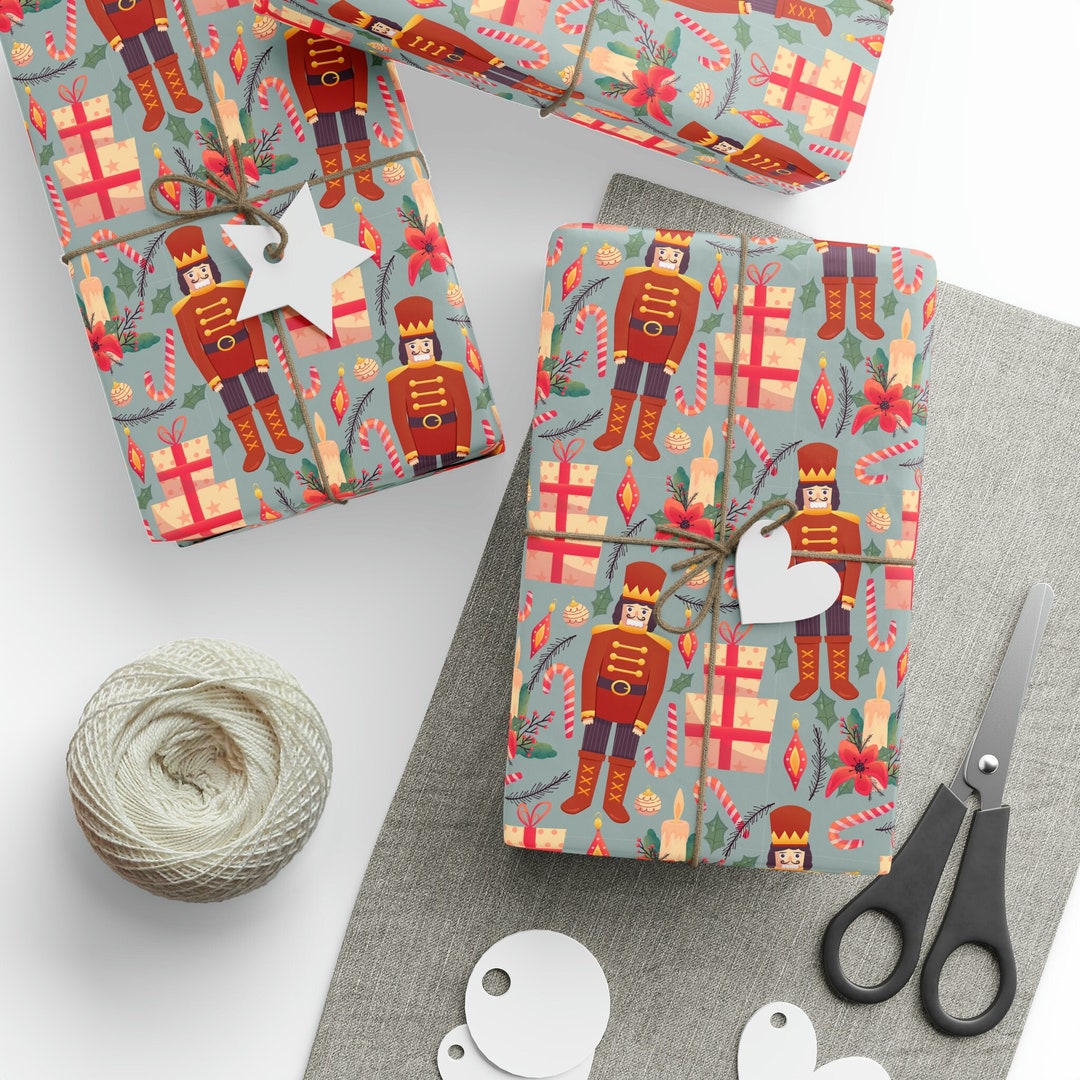 Traditional Nutcracker Gift Wrapping Paper Roll Nutcracker Etsy