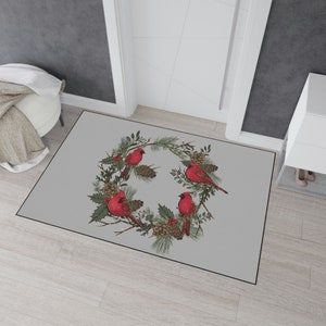 Weihnachtskardinäle Heavy Duty Bodenmatte, Kardinals Geschenk Bodenmatte, Rote Kardinäle Bodenmatte