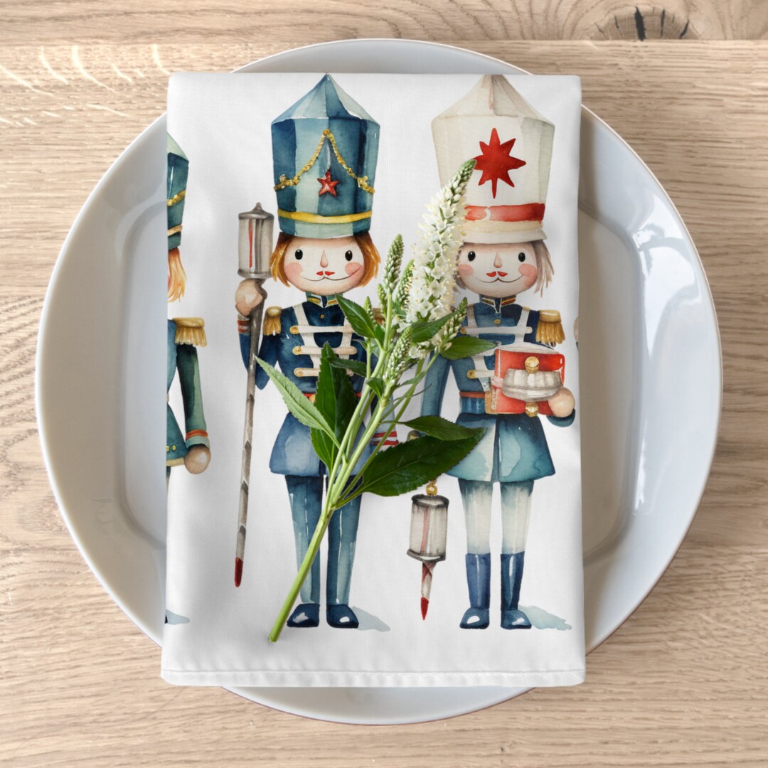 Nutcracker Napkins, Christmas Nutcracker Napkins, Nutcracker Festive