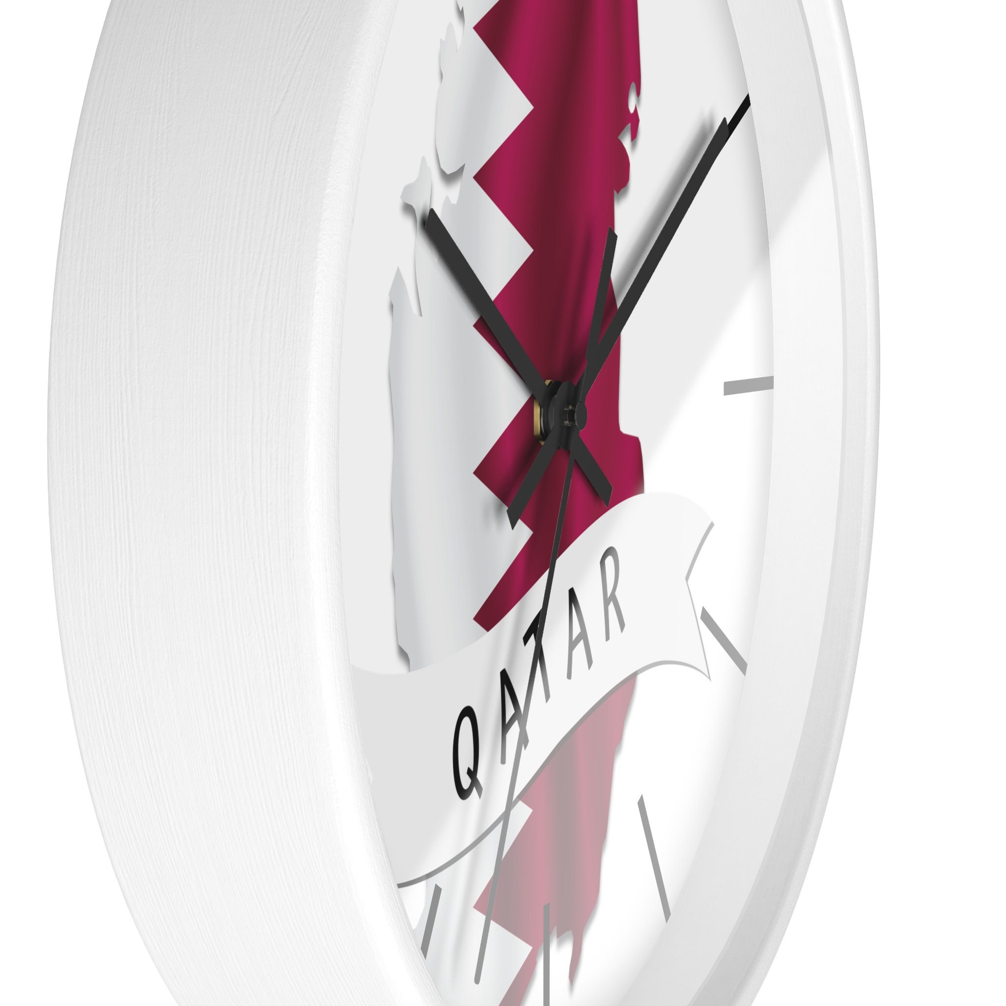 Qatar Flag Wall Clock, Qatar Map Clock, Qatar Inspired Gifts, Qatar ...
