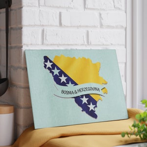 Bosnia and Herzegovina Flag Glass Cutting Board, Bosnia and Herzegovina Kitchen Cutting Board, Bosnia and Herzegovina Inspired Gifts