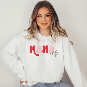 Mama Elf Christmas Unisex Heavy Blend Crewneck Sweatshirt