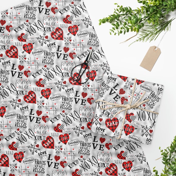 Valentine's Day Gift Wrapping Paper , Valentine Wrapping Paper, Love  Valentine Gift Wrapping Paper, XOXO Valentine Gift Wrapping Paper 