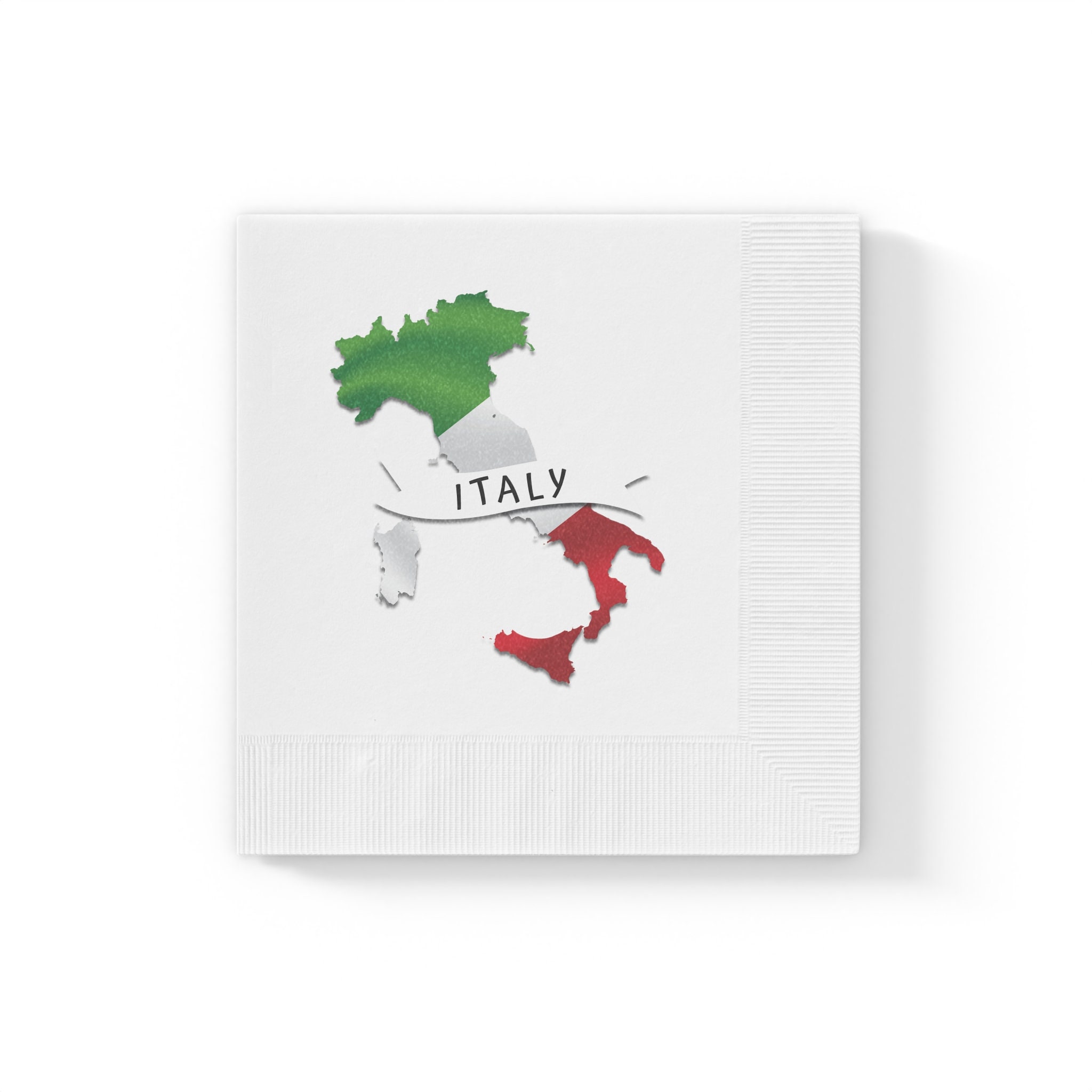 Italy White Coined Napkins Italy Flag Party Napkins Italy Etsy