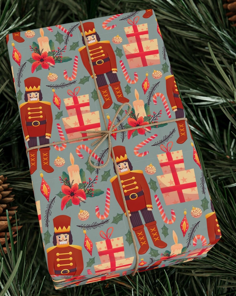 Traditional Nutcracker Gift Wrapping Paper Roll Nutcracker Etsy