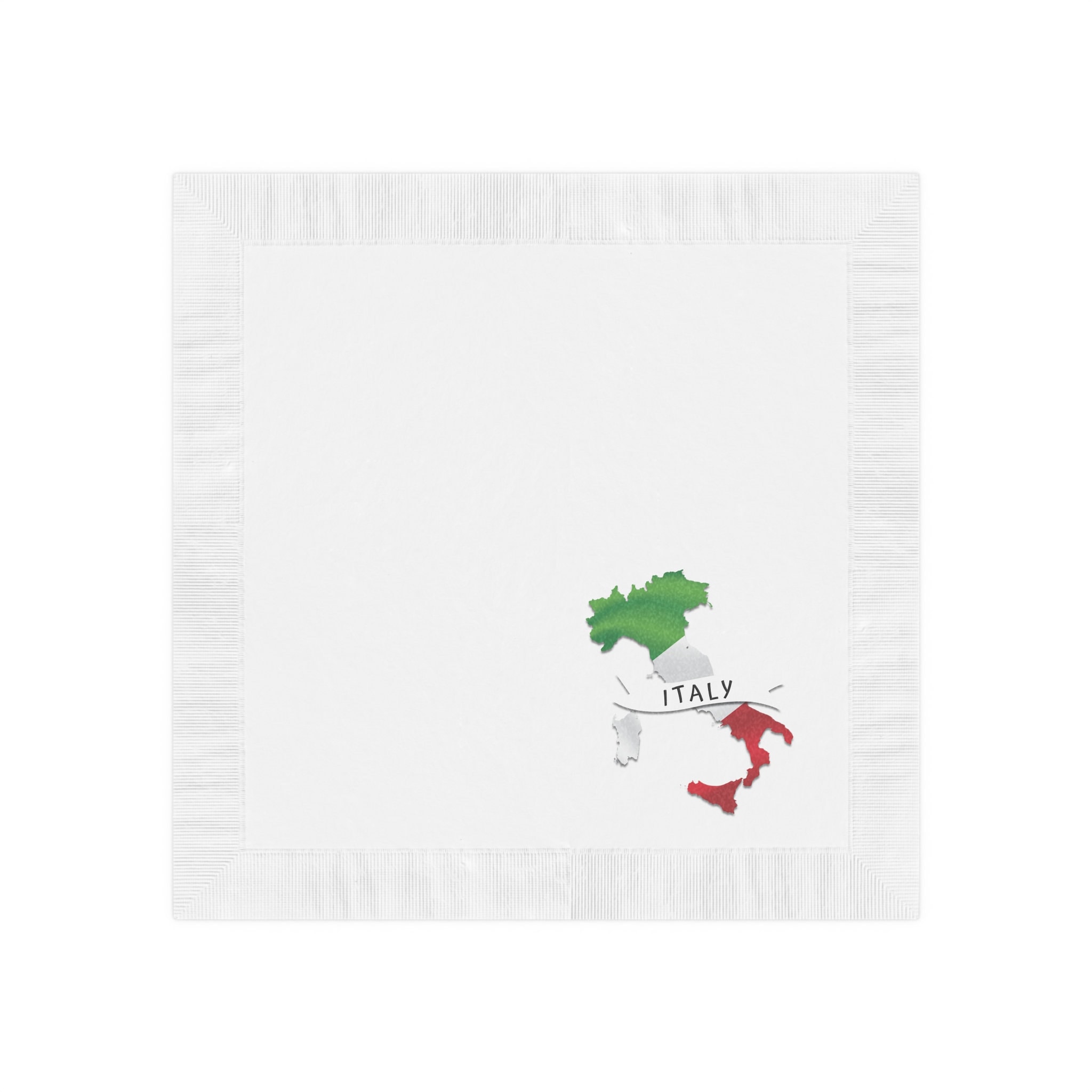 Italy White Coined Napkins Italy Flag Party Napkins Italy Etsy