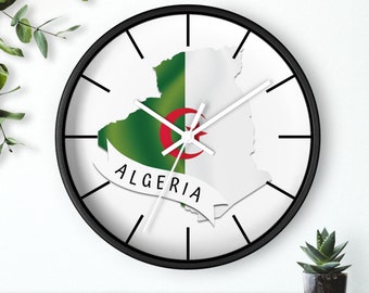 Reloj de pared con bandera de Argelia de 10