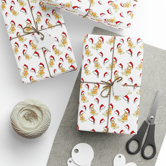 Santa Banana Gift Wrapping Papers, Christmas Banana Gift Wrapping