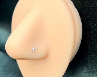 CZ Star Gemstone Nose Stud,Nose Ring Stud,Nostril Piercing Stud, Surgical Steel Nose Bone Stud, 20G Nose Stud,gift for her,nose piercing