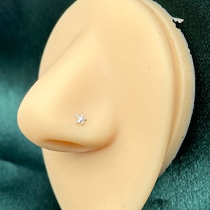 Gold Starfish Nose Stud: 18g Surgical Steel Nose Piercing