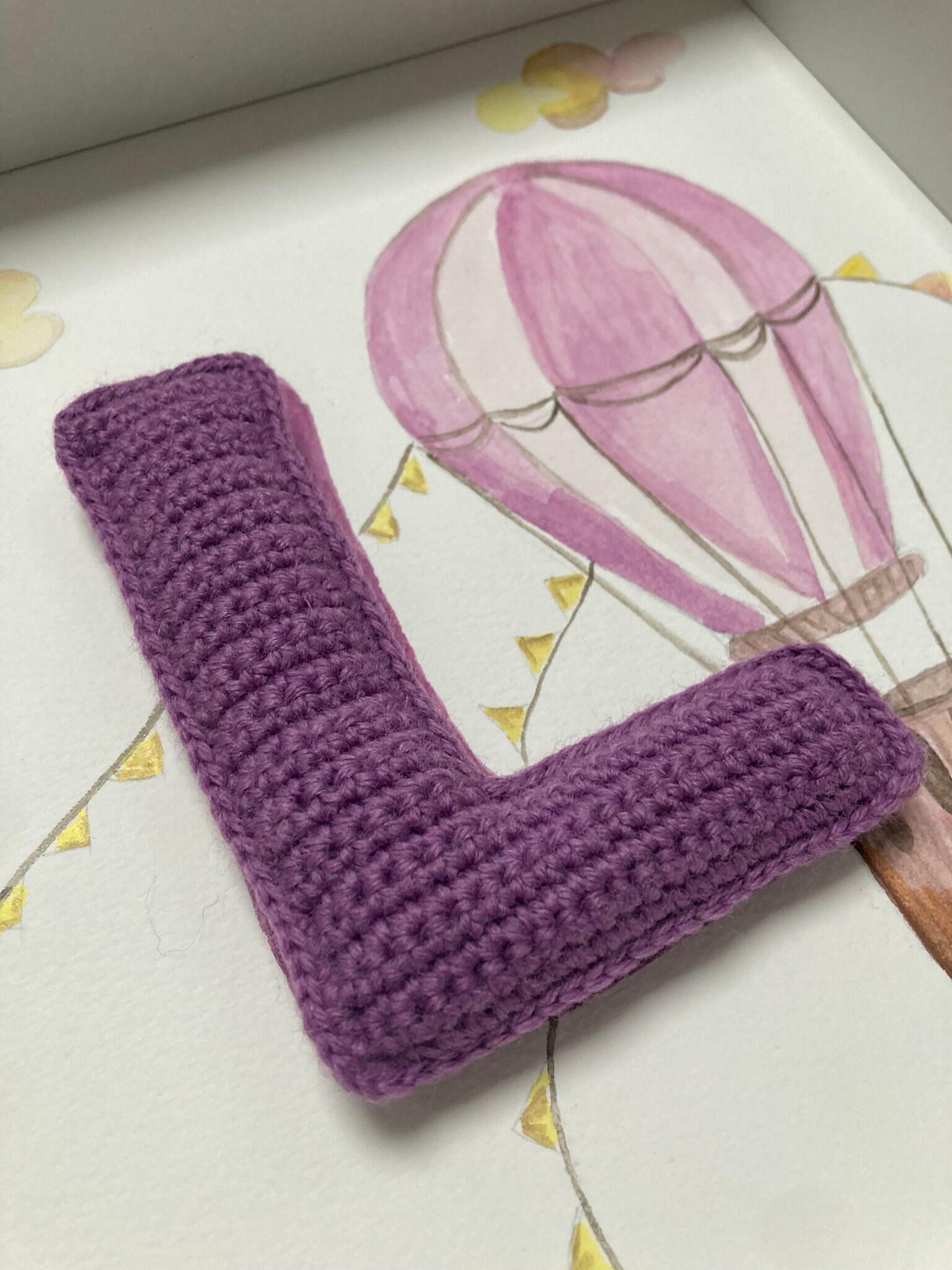 Crochet & Watercolor Handmade "flying" Frame - Etsy