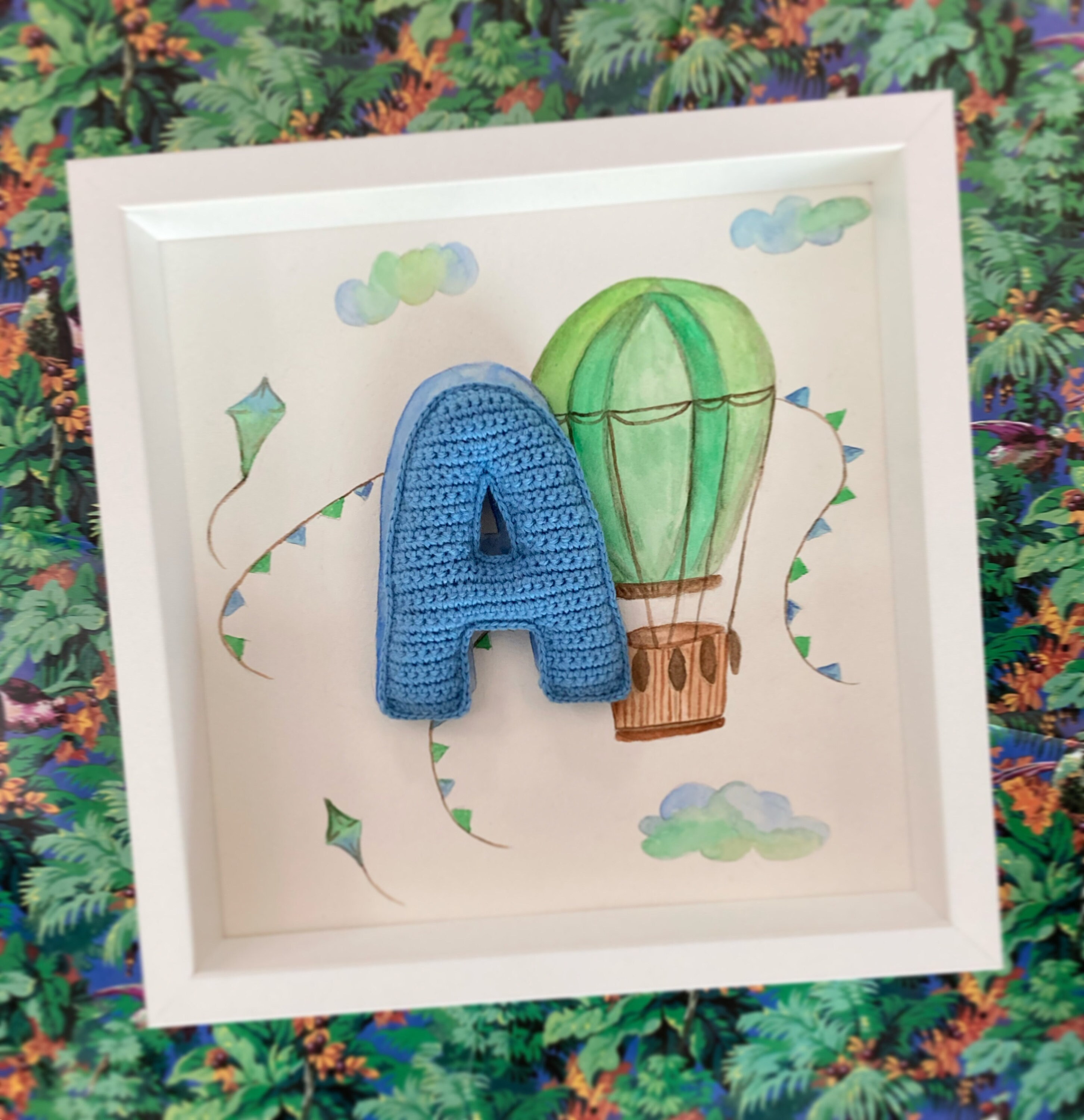 Crochet & Watercolor Handmade "flying" Frame - Etsy