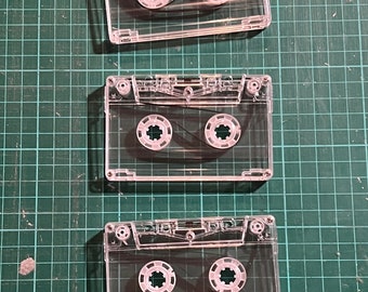 blank endless tape loops (set of 3). cassette loops, ~7.7 secs each. great for improvising